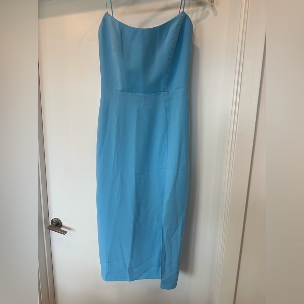 Amanda Uprichard Sky Blue Strapless Dress